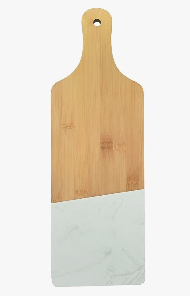 Barbecue Meat Cutting Board with Bamboo, Marble, and Handle