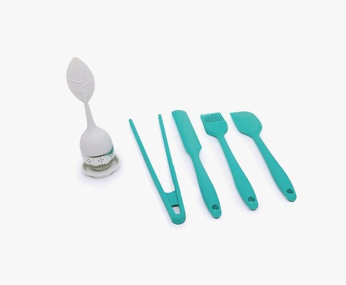 5-Piece Kitchen Utensil Set with Infuser - Green
