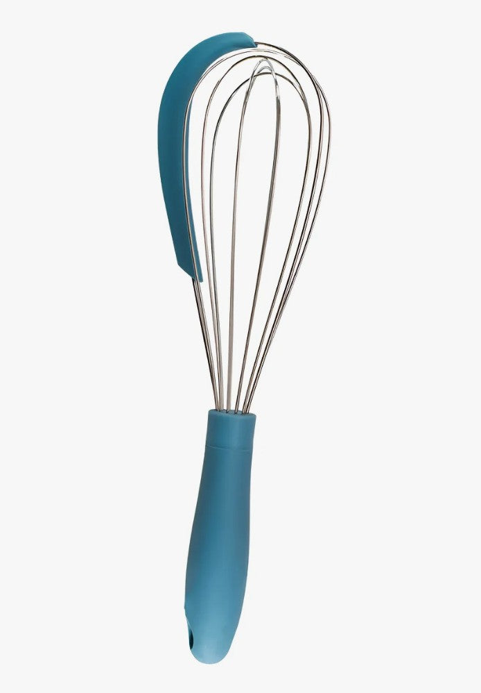 Blue Egg Whisk with Silicone Scraper and Metal